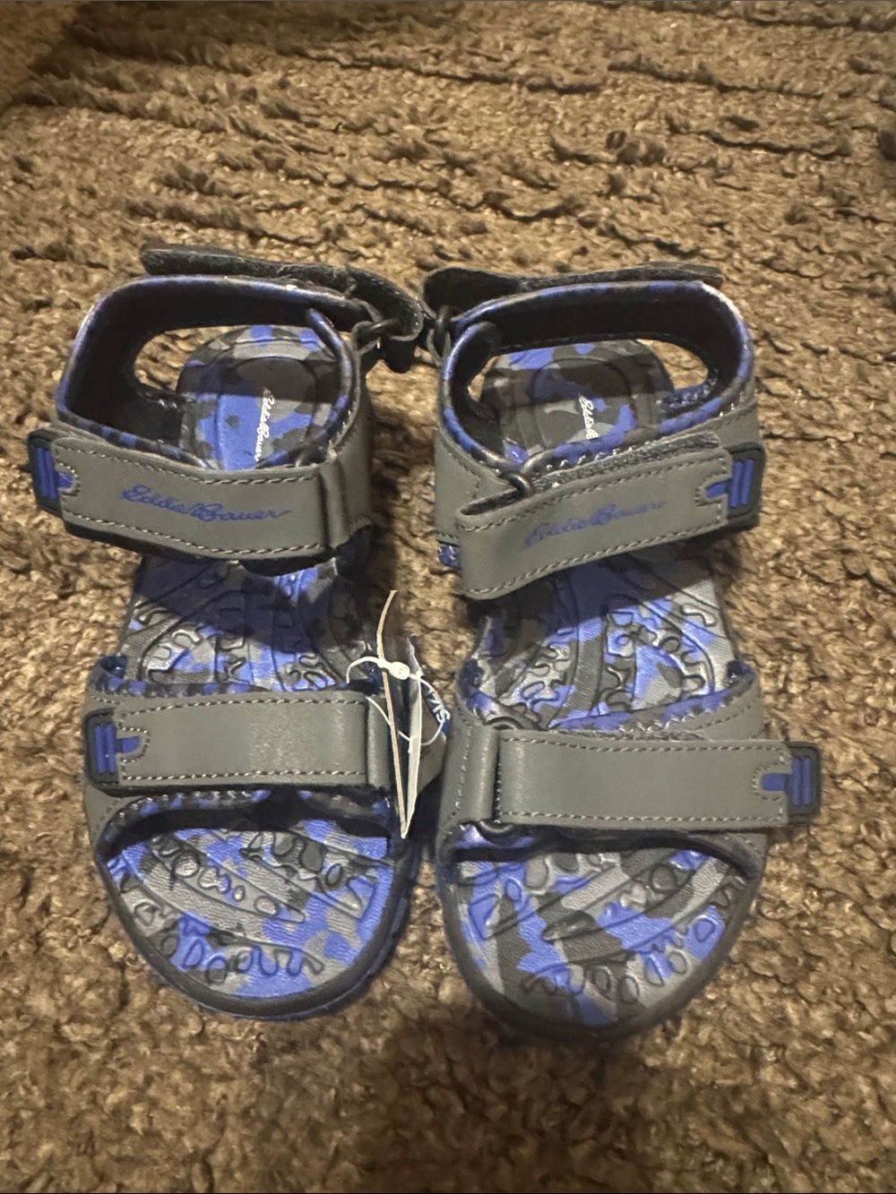 Eddie Bauer Kids Gray and Blue Adjustable Outdoor Sandals